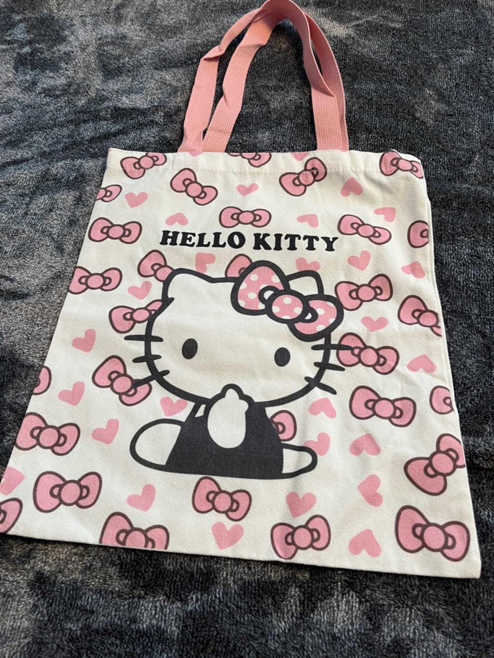 Hello Kitty Pink and Black Bow Pattern Tote